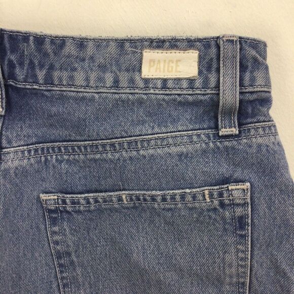 Paige Margot Button Fly Denim Frayed Raw Hem Cut Off Shorts Blue Size 28 - Picture 5 of 16
